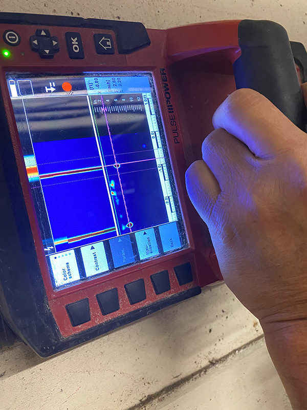 project west hollywood structural investigation seismic retrofit rebar exposure concrete scanning closeup