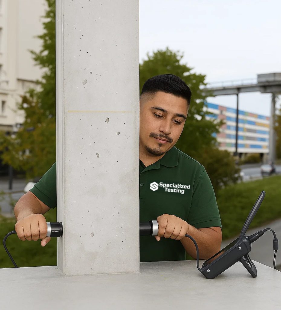 ultrasonic pulse velocity field testing of concrete